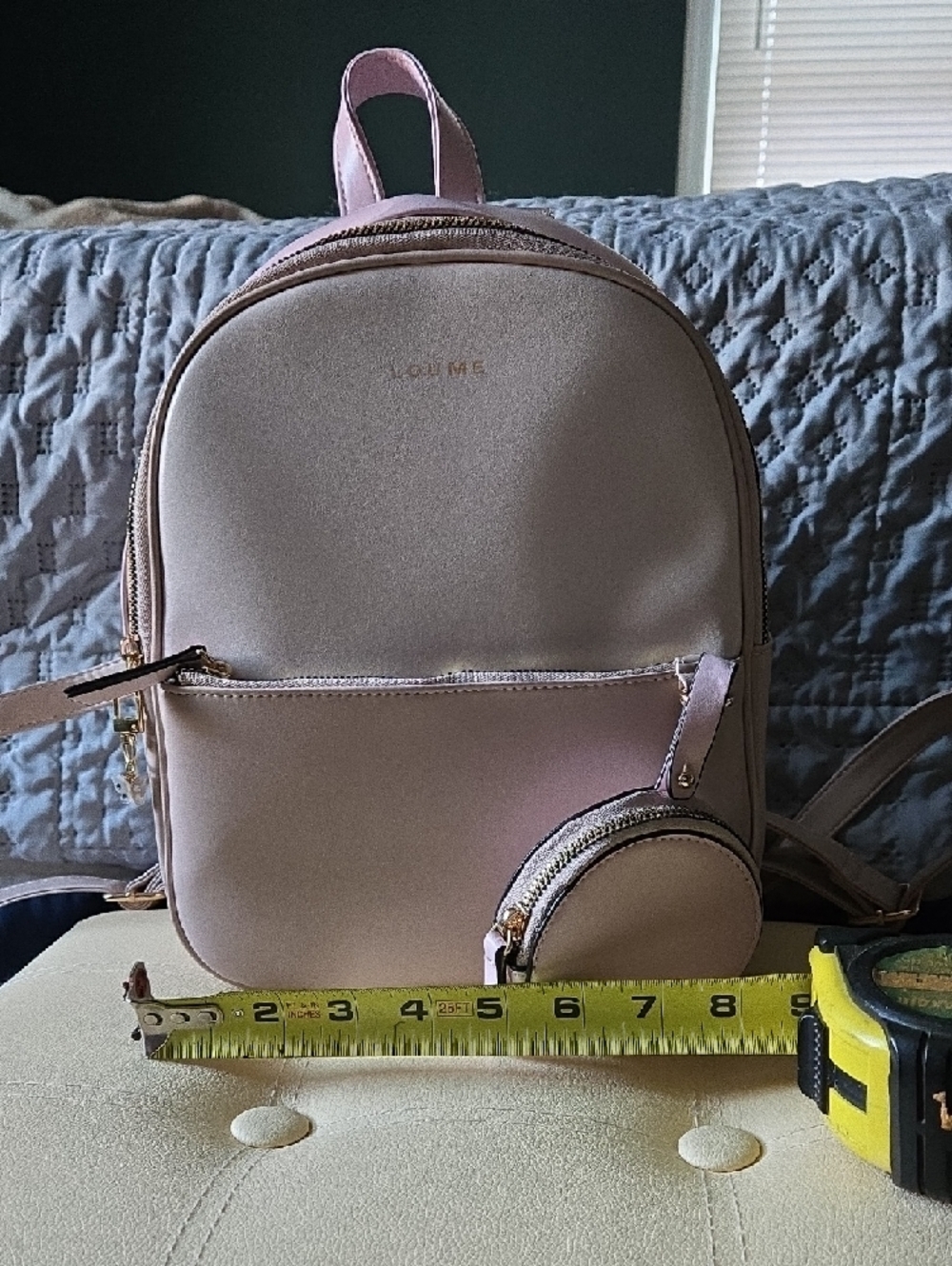 Pink Mini Backpack with Coin Pouch - Picture 2 of 12